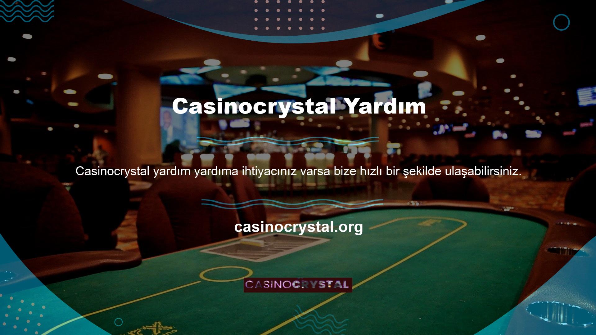 Casinocrystal e-posta bahis bölümü, sorularınızı daha hızlı cevaplamanıza yardımcı olabilecek içeriğe sahiptir